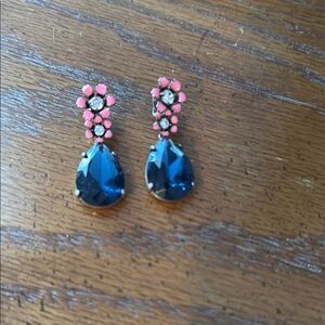 Elegant Blue and Pink Drop Earrings